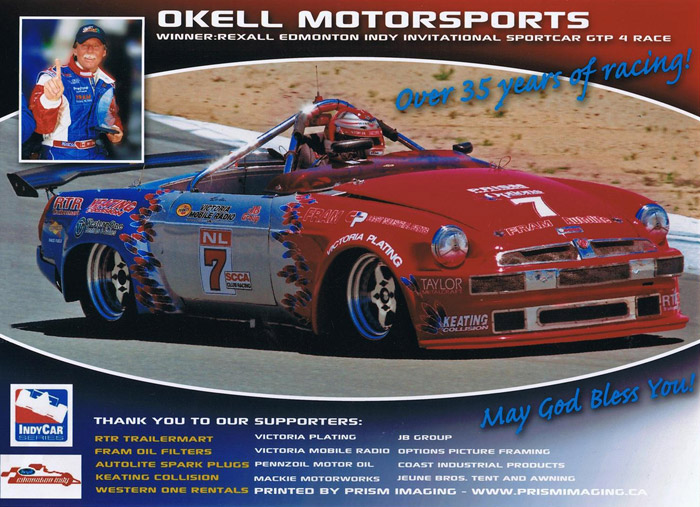 picture of advertizement for Okell Motorsports