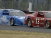 thumbnail image of red #73 Nissan 240SX race car of Dave Humphrey just in front of blue #53 race car of Collin Jackson