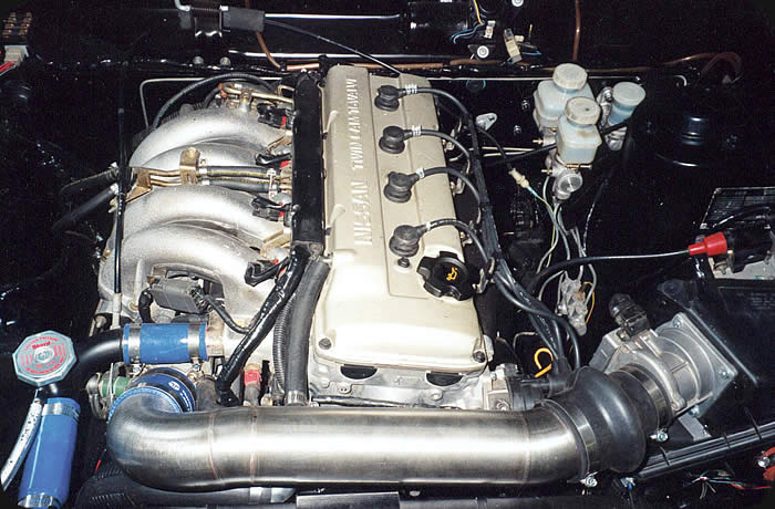 Specialty Engineering automotive specialists Datsun 510 engine swap with Nissan KA24 16 valve engine